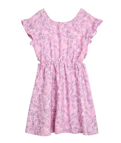Girls Size 7/8 Dress Lightweight Short Sleeve Boho Sundress NEW Pink Paisley - Picture 2 of 14