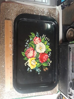 Antique Flower Serving Tray. Free Shipping