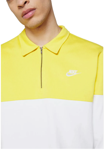 Nike Sportswear Club Herren Langarm Polo Rugby Shirt gelb weiß blau Large - Bild 6 von 9