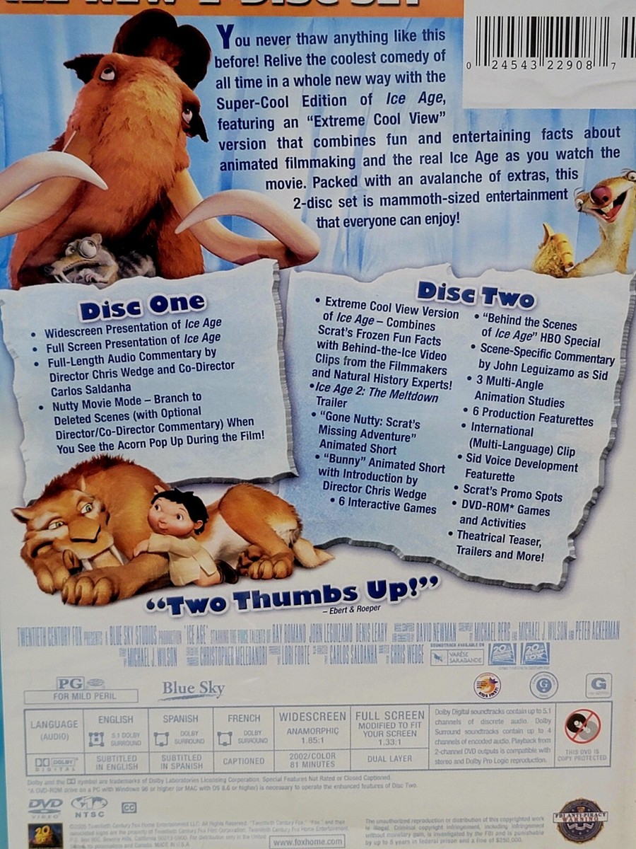 Ice Age DVD Super Cool Edition- (Widescreen) mixed lot | eBay