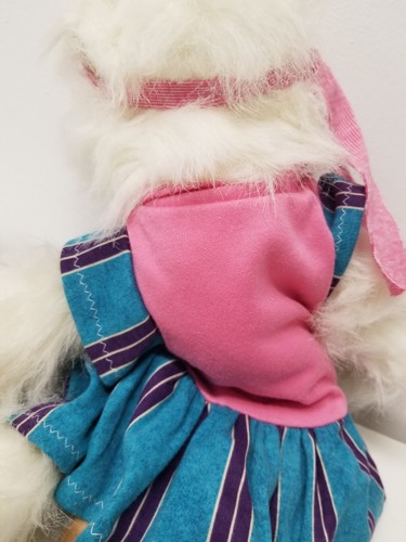 Vtg Monkey Stuffed Animal Plush Toy Hanging Hand Puppet 27"×4" Dress W/ Headband - Picture 6 of 12