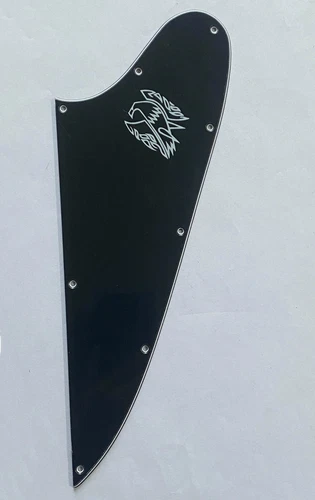 Guitar Slinger Parts For Gibson Firebird Blank Style White Logo 3 Ply Black