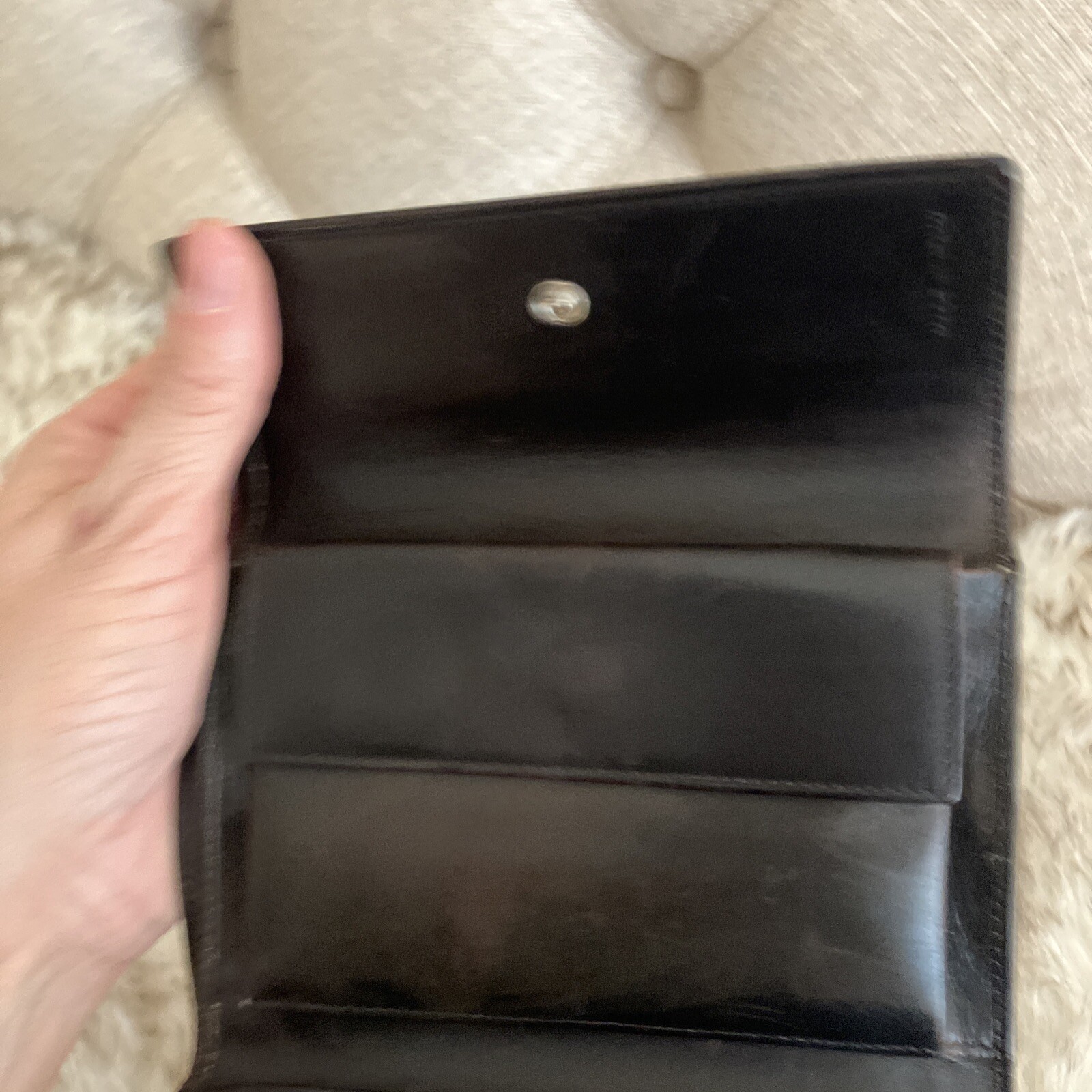 AUTHENTIC PRADA  Distressed Leather Compact trifo… - image 11