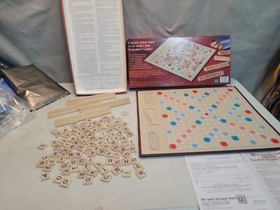 K~Vintage 2001 Milton Bradley SCRABBLE Board Game w/Wooden Letters, Complete 