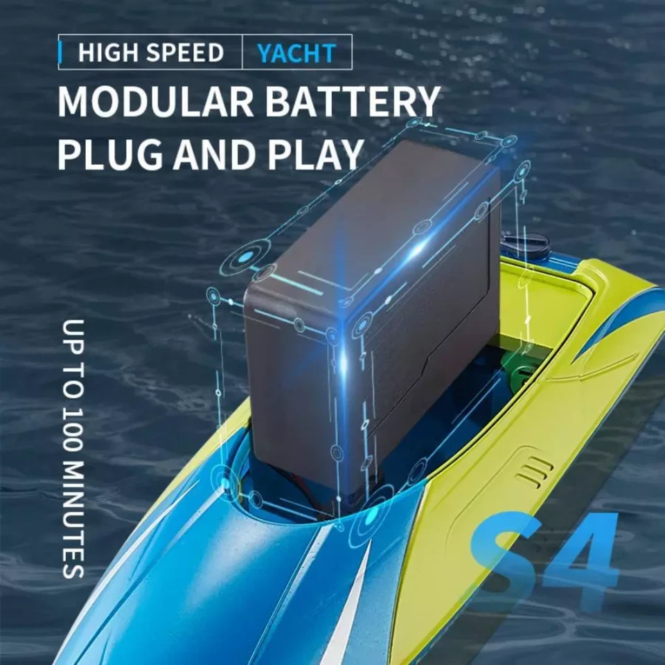 RC Racing Boat 4DRC S4 2.4GHz with 2 Batteries Fast Remote Boat Kids Adults Fun - Image 2 of 4