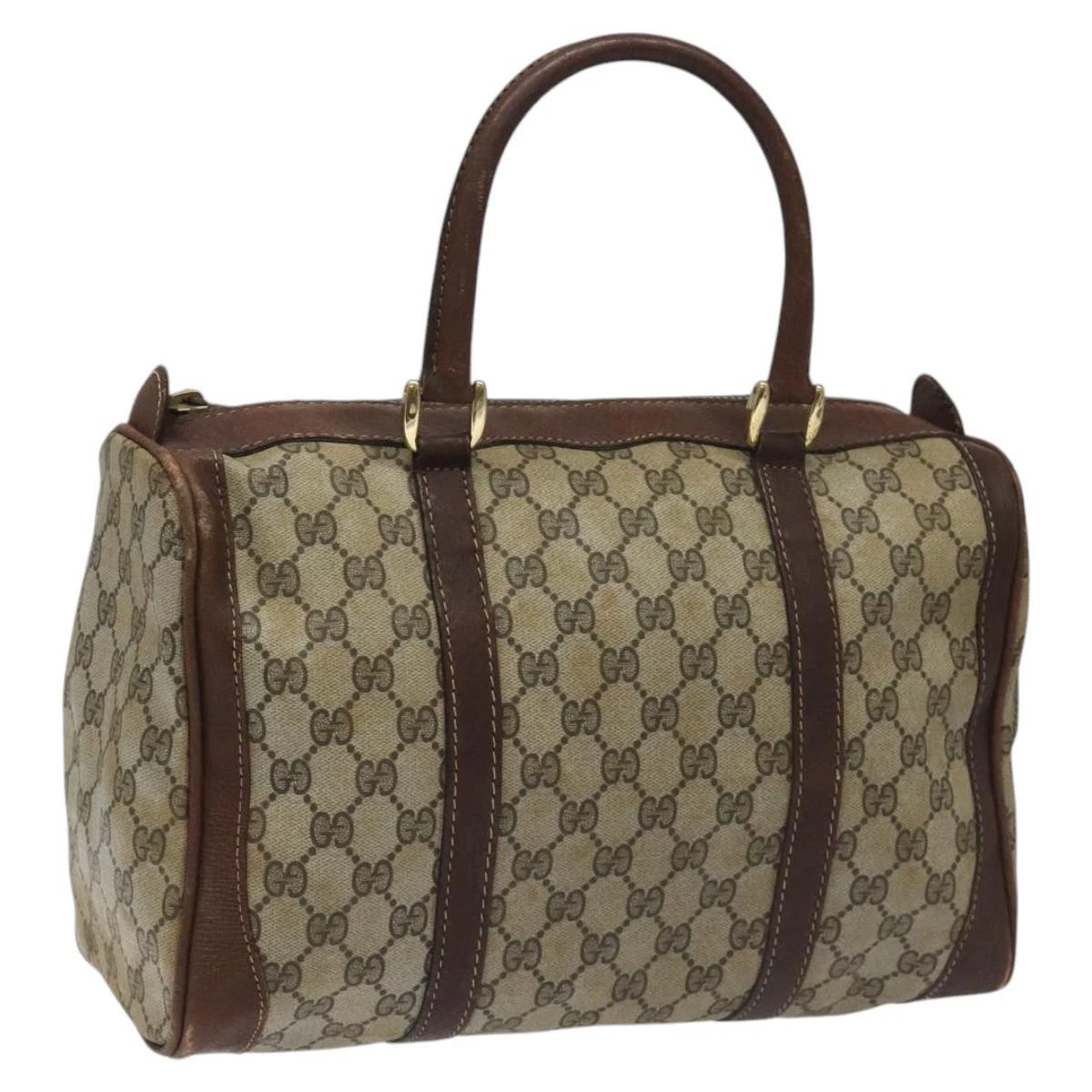 Sac GUCCI GG Supreme Boston PVC beige authentique ep7535