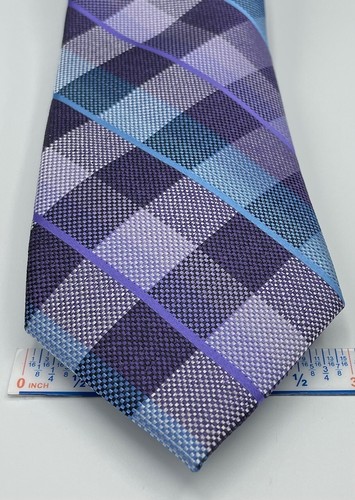 STAFFORD Men's Neck Tie ~ Purple ~ Plaids & Checks ~ NEW MSRP: $34. - Picture 3 of 3