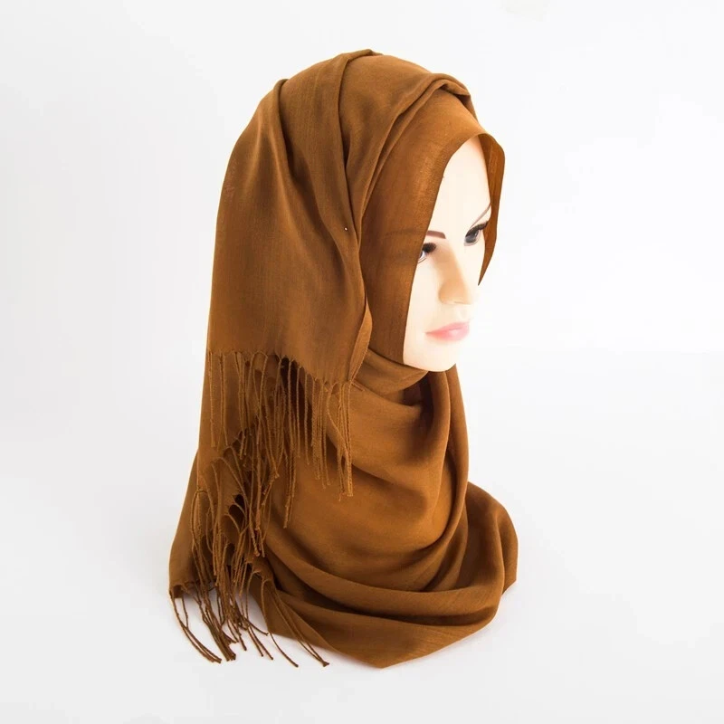Winter Plain Women Long Soft Pashmina Cashmere Wool Shawl Scarf Muffler - Image 2 of 3