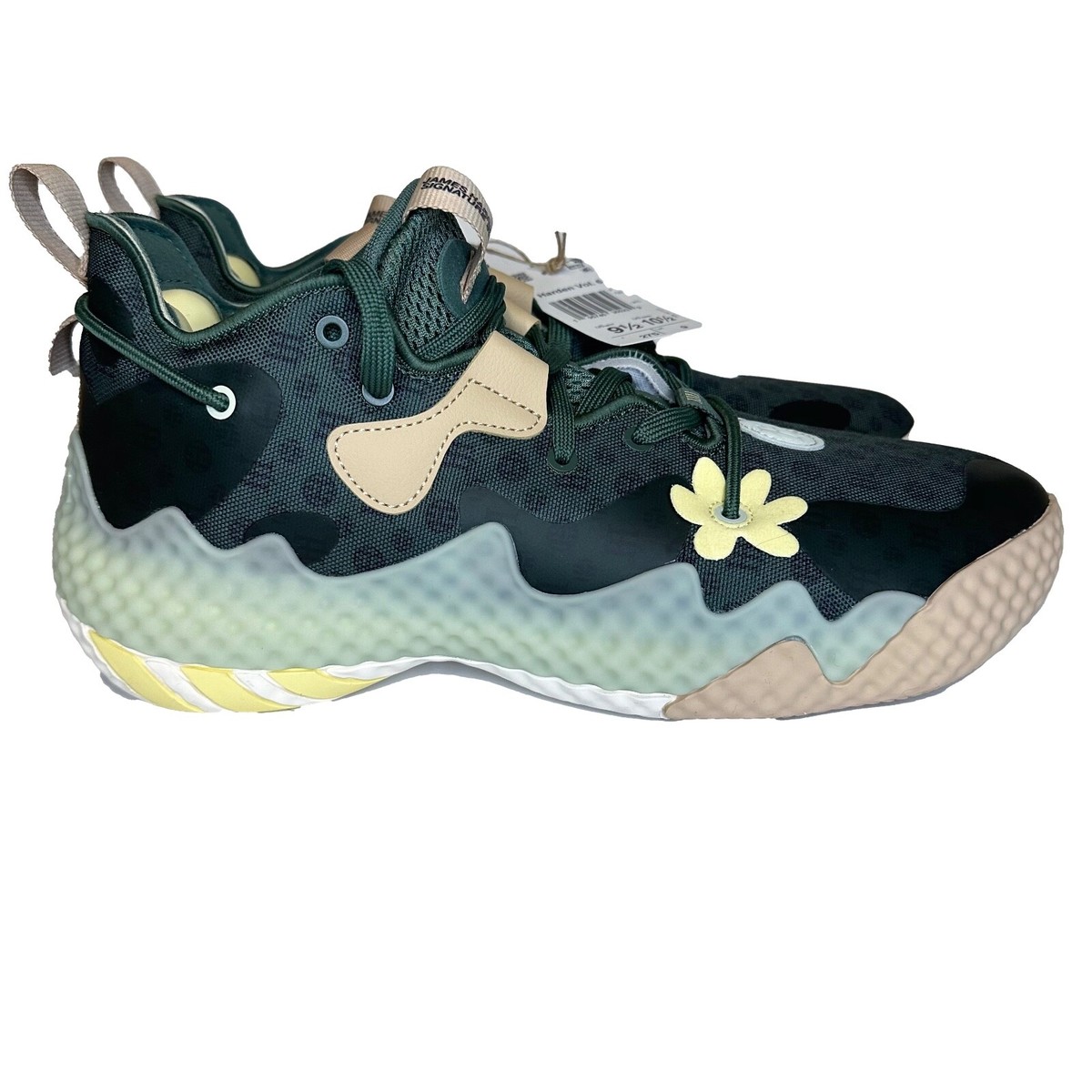 Adidas Harden Vol 6 Green Oxide Monogram Mens 5.5 Basketball Shoes Adidas Harden Vol. 6 Sneakers | Flight Club main image 3
