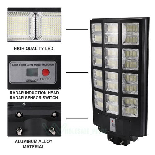 2000W LED Solar Street Lights w/ Pole Garden Lamp Industrial Security Road Bulb - Picture 15 of 101