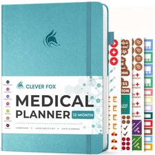 Clever Fox Large Medical Planner 12-Month – Medical Notebook, Health Diary, W...