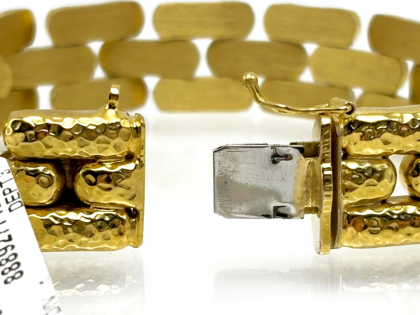 BELLEZZA Goldtone Bronze Hammered Stamato Panther-Link Chain Bracelet - NWT - product detail image 10