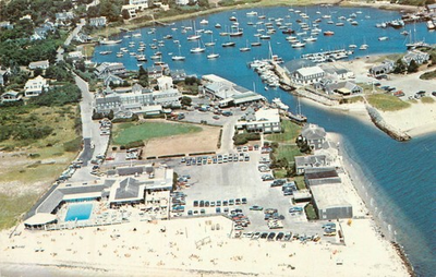 #ad Vintage 1975 Aerial View Wychmere Harbor Cape Cod Massachusetts Postcard $6.99