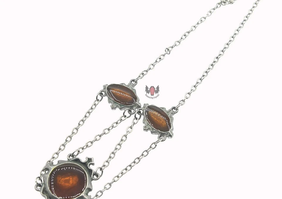 Alchemy Gothic Amber Dragon Necklace P509 Goth 2004 Orange Pewter Rare Enamel Foto 4 de 4