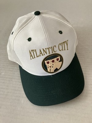 Atlantic City Snapback Hat Attractive Headwear One Size White Green Brim New