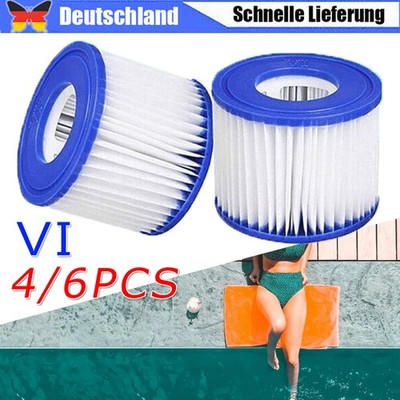 4x/6x Filterkartusche für Pool Typ VI für Bestway Filter Pool Filter Ersatzfilte