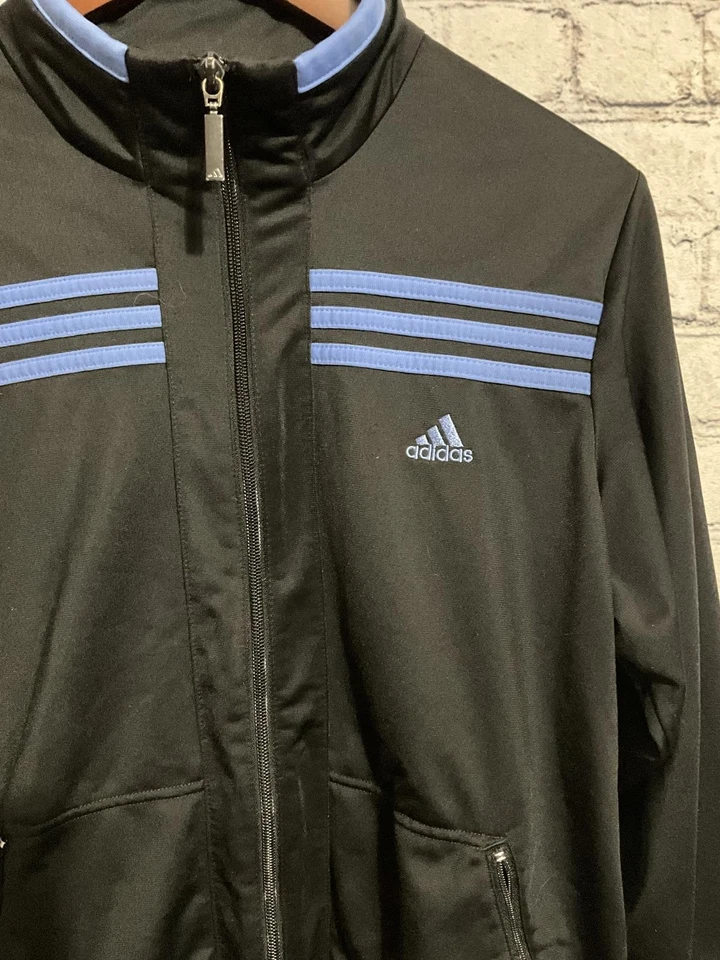 Jaqueta Track Adidas Masculina Preta e Azul Tamanho XL - Imagem 3 de 4