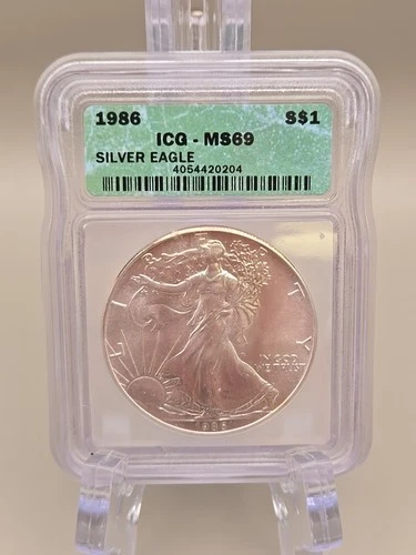 1986 $1 American Silver Eagle - ICG MS69