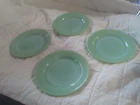 Set of 4 Vintage Fire King Oven Ware Jadeite Jane Ray 8 In Salad Plates