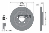 2Er-Set 2Er Set Bremsscheibe Textar 92148500 Mitsubishi MR334996