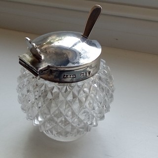 Antique Sterling Silver Lidded Salt Cellar London 1895