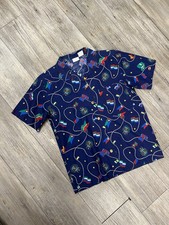 Vintage 1980 s Jantzen Yacht Navy Blue Button Up Shirt Mens size medium