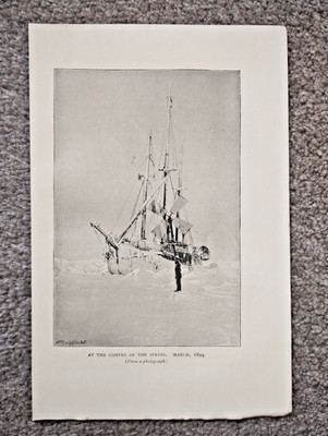 Das Fram-Boot bei der Ankunft des Frühlings, März 1894 - antiker Druck - 1900