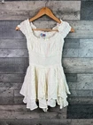 Urban Outfitters Rosie Romper Playsuit Size XS Ivory Ruffle Boho Milkmaid