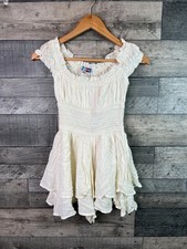 Urban Outfitters Rosie Romper Playsuit Size XS Ivory Ruffle Boho Milkmaid