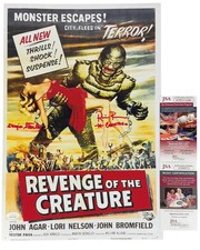 Ricou Browning & Ginger Stanley signed 12x18 Poster The Gill Man Helen Dobson Re