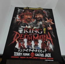 Pro Wrestling Crate Cactus Jack vs Terry Funk 3oth Anniversary Poster-NEW