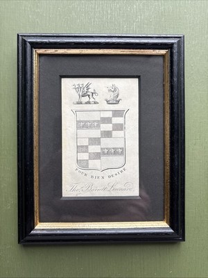 Antiker heraldischer Wappenstich Thomas Barrett-Lennard, 17. Baron Dacre