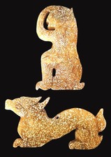 Two Large Amulet Pendants Monkey and Dragon Amulet Pendants