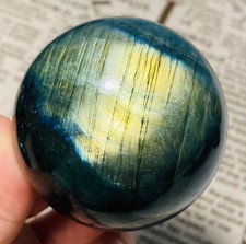 338g Natural  Flash Labradorite ball Crystal Healing Specimen