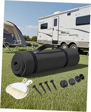  Awning Carpet HDPE Camping Outdoor Rug with Eyelets,Nails,Broom,for 
