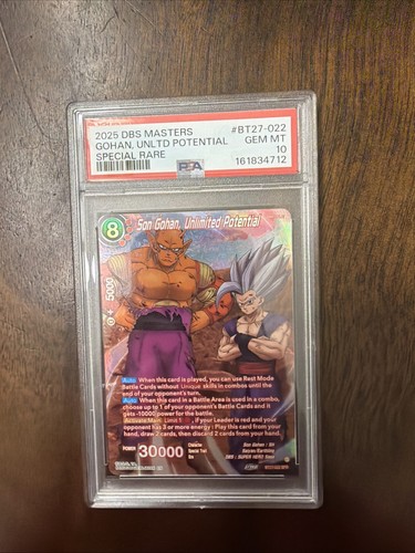 2025 Masters History Of Z BT27-022 Son Gohan, Unlimited Potential SPR PSA 10