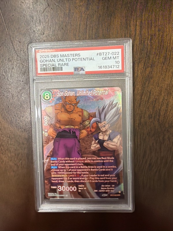 2025 Masters History Of Z BT27-022 Son Gohan, Unlimited Potential SPR PSA 10