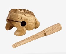 Nino Percussion Extra Small Wood Frog Guiro, Natural Finish NINO517 