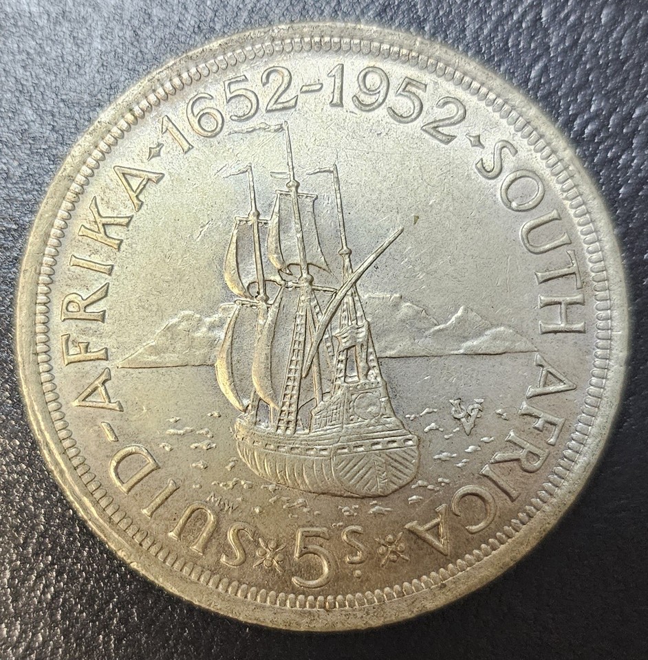 South Africa 1952 5 Shillings Silver Coin | eBay
