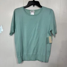 BASLER Horst Basler Womens Silk Blend Knit Short Sleeve Top Sweater Size 6 New