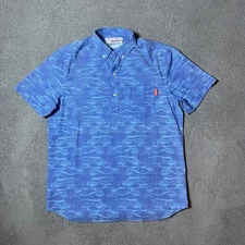 Chubbies Weekend Popover Beach Waves Short Sleeve Stretch Shirt Men's Medium 