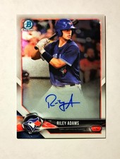 Riley Adams 2018 1st Bowman Chrome AUTO Blue Jays Prospect AUTOGRAPH Raw RC P6