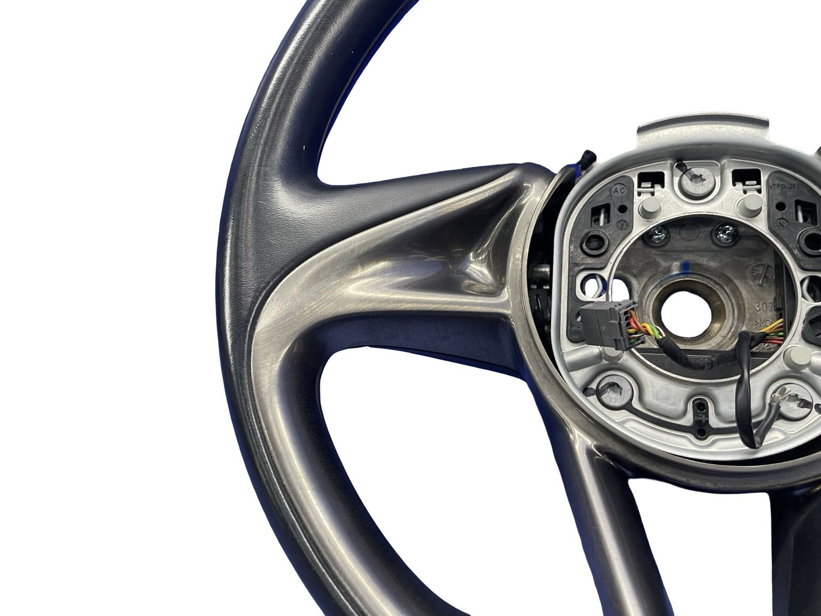 2018-2023 MCLAREN 720S FRONT LEFT DRIVER STEERING WHEEL BLACK LEATHER & SILVER