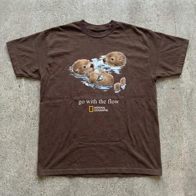 National Geographic Otter ''Go with the Flow'' Graphic T-Shirt