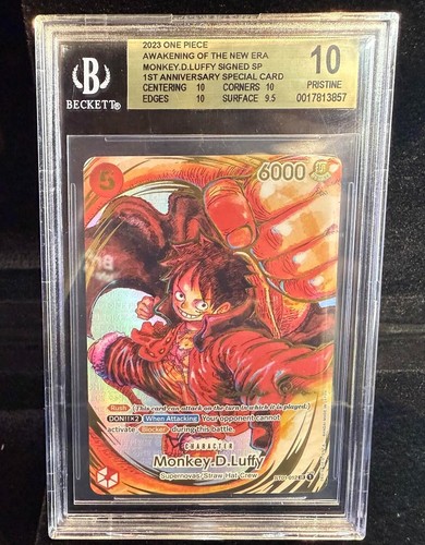 🔥 2023 ONE PIECE AWAKENING OF NEW ERA MONKEY D. LUFFY SIGNED SP 1ST ANV BGS 10
