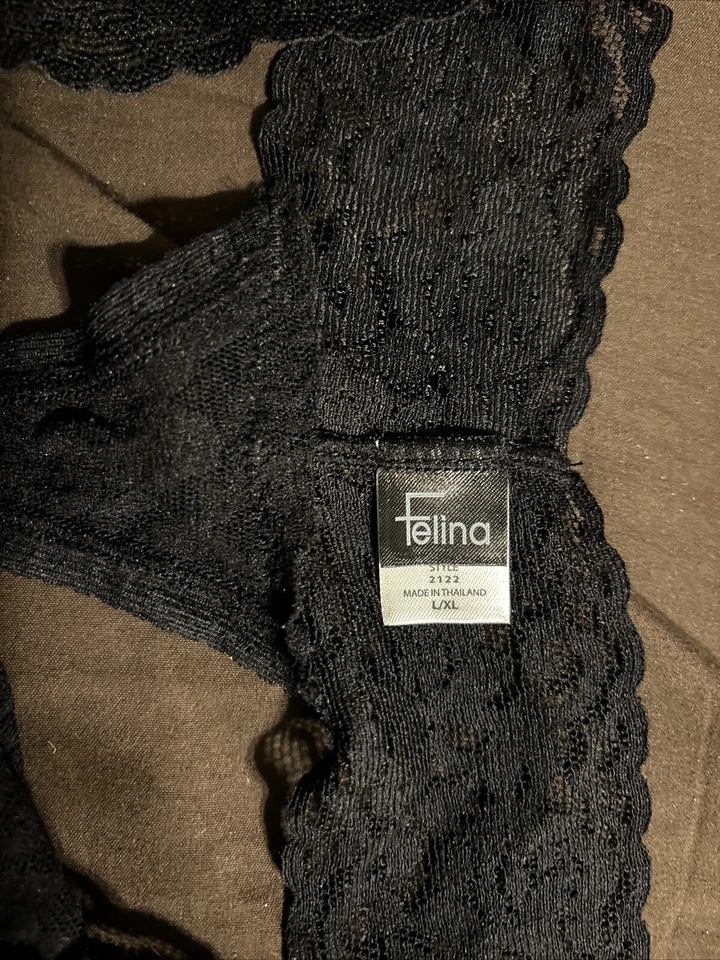 Felina NWOT Black Lingerie Signature Low Rise Thong Panty L/XL N2122 - Image 2 of 3