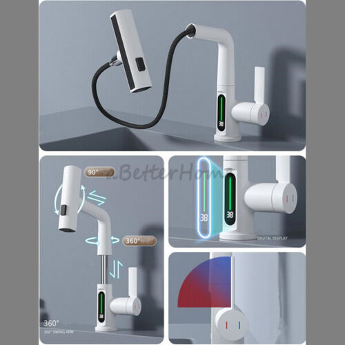 Grifo fregadero de pantalla digital de baño grifo mezclador de ducha en cascada - Imagen 5 de 11
