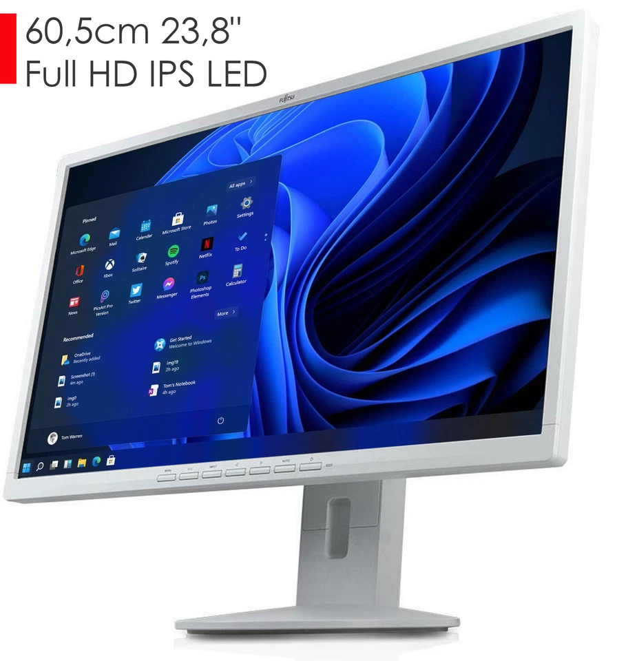 60,5cm 23,8" FHD IPS LED FUJITSU B24-8 MONITOR WIDE SCREEN + PIVOT FUNKTION V604 - Bild 2 von 4
