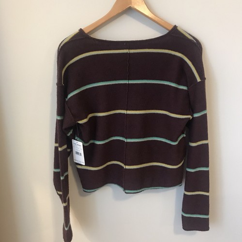 Free People Striped Crop Sweater 90’s Sz XS Oversized Make You Mine New Flaws - Picture 2 of 12