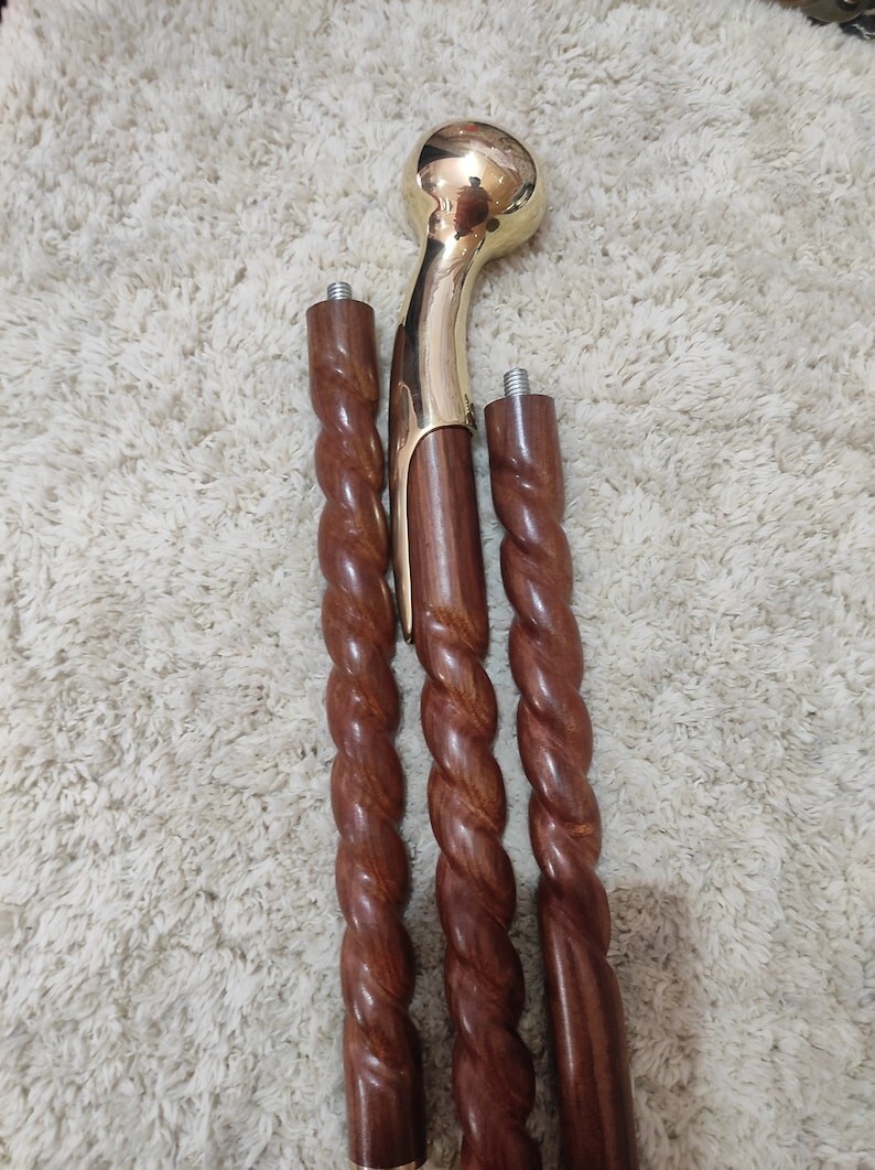 New Solid Brass Knob Head handle Walking Cane Vin… - image 1